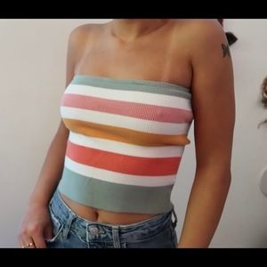 striped tube top